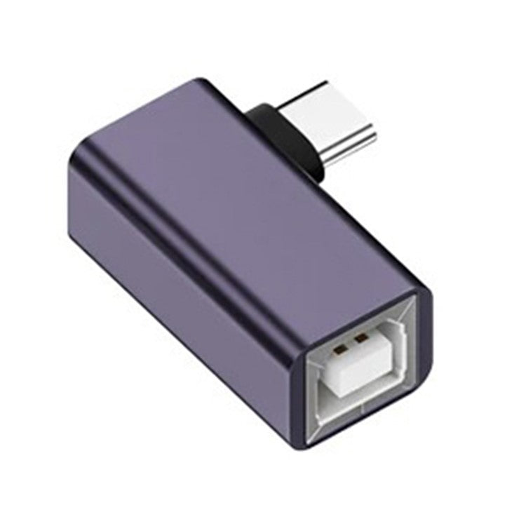 USB-B Female to USB-C Male Elbow Adapter Converter 480Mbps Connector for Electric Piano / Printer