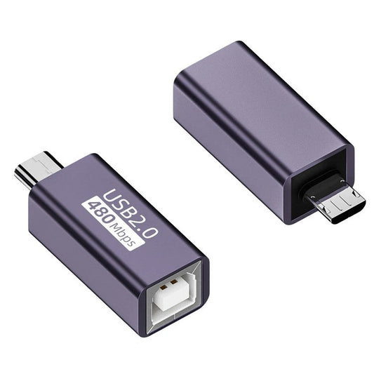 USB-B Female to Micro USB Male 480Mbps Adapter Electric Piano Printer Connector