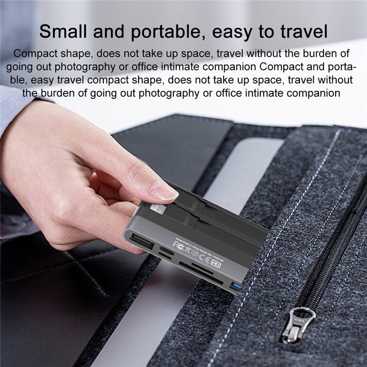 NK-1048HD 6-in-1 Docking Station Type-C / 8-Pin to USB3.0+TF / SD Card Slots+USB2.0+2 Type-C Ports USB Hub Adapter