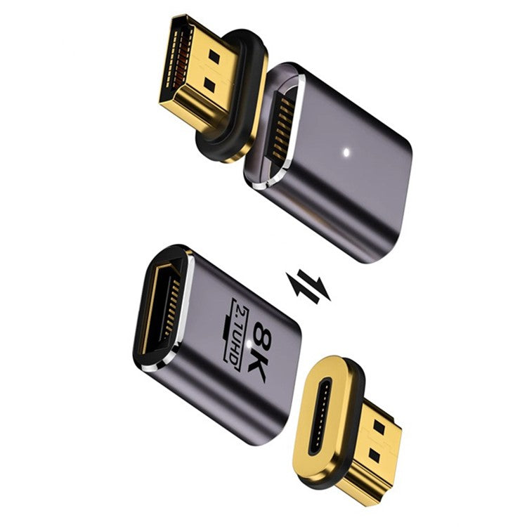 H8K-2 Magnetic HDMI Male to Female Adapter 8K 60Hz 48Gbps Video Converter for UHD HDTV Monitor