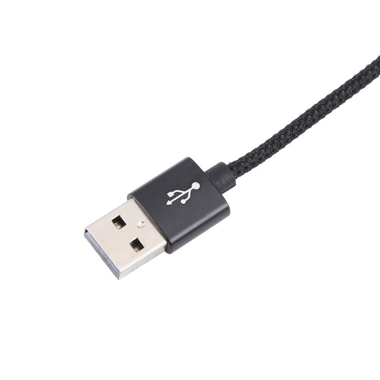 USB Male to 3.5mm Female Audio Adapter Nylon Braided Cord Stereo Sound AUX Adapter - Black