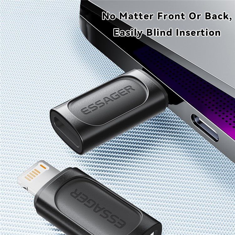 ESSAGER 480Mbps Data Converter for iPhone Lightning Male to Type-C Female Adapter