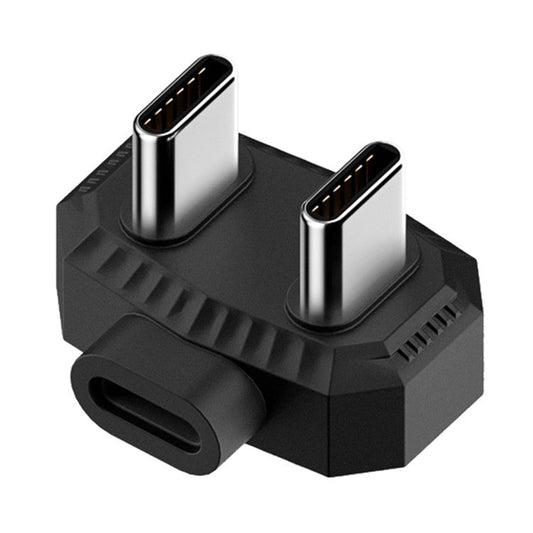 8-Pin to Dual Type-C Lavalier Microphone U-shaped Charging Adapter OTG Converter