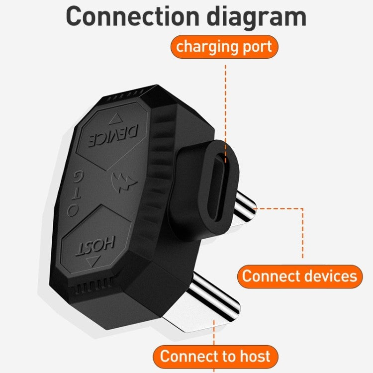 8-Pin to Dual Type-C Lavalier Microphone U-shaped Charging Adapter OTG Converter