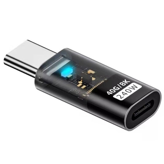 Type-C Male to Type-C Female 240W Fast Charging USB-C 8K Video Data Transfer Converter
