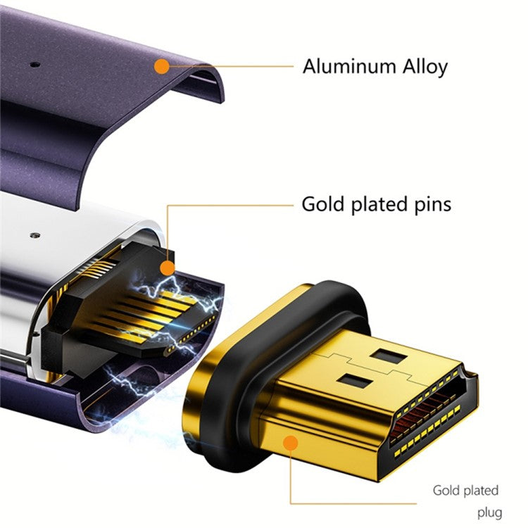 Type-C Female to HDMI 2.0 Male Magnetic Adapter 4K 60HZ HD Video Output Converter - Dark Purple