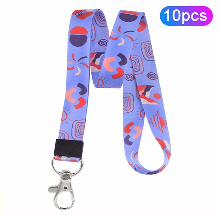 10Pcs / Pack Cartoon Pattern Neck Strap Mobile Phone Lanyard Name Tag Work Card Neck Hanging Rope - Blue Cartoon