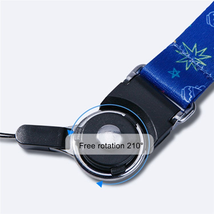 10Pcs / Pack 12 Constellations Cartoon Printed Rotating Buckle Lanyard Detachable Mobile Phone Name Tag Neck Strap - Aquarius