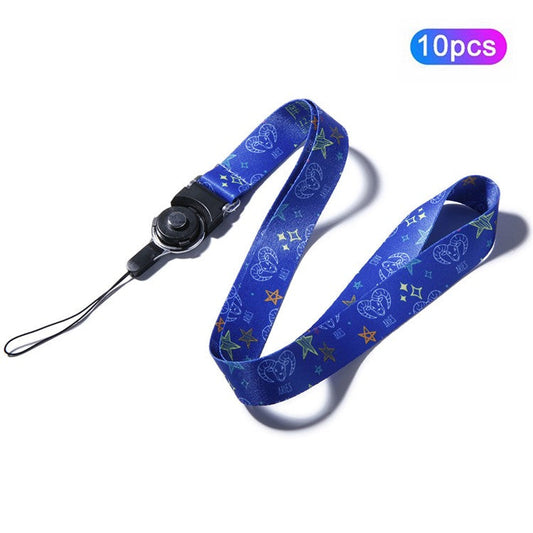 10Pcs / Pack 12 Constellations Cartoon Printed Rotating Buckle Lanyard Detachable Mobile Phone Name Tag Neck Strap - Capricorn