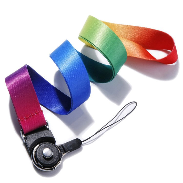 10Pcs / Pack Detachable Finger Ring Lanyard Rotating Buckle Mobile Phone Name Tag Neck Strap - Rainbow