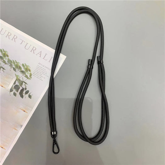 Crossbody Cell Phone Lanyard 6mm Thick Nylon Adjustable Strap with Tether Tab, Total Length: 150cm - Black