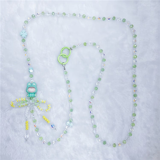 Beaded Phone Chain Strap 120cm Doll Shoulder Crossbody Lanyard with Tether Tab - Style D