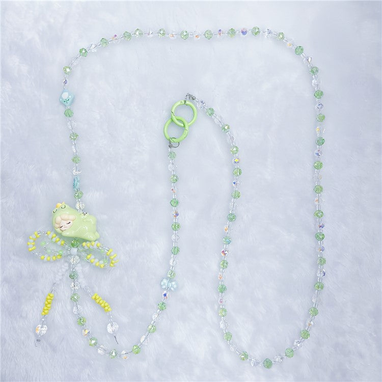 Beaded Phone Chain Strap 120cm Doll Shoulder Crossbody Lanyard with Tether Tab - Style G