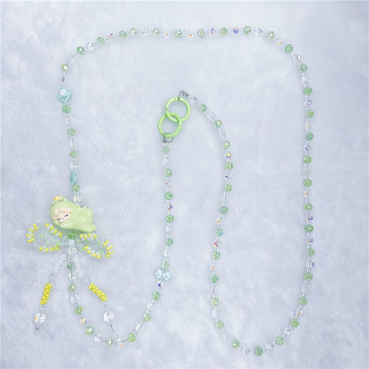 Beaded Phone Chain Strap 120cm Doll Shoulder Crossbody Lanyard with Tether Tab - Style G