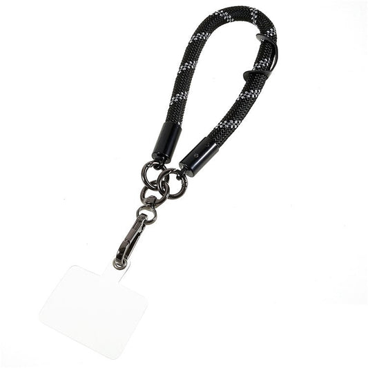30cm Thickened Lanyard Hand Wrist Strap for Phone, USB Flash Drive, Keychain, ID Name Tag - Black