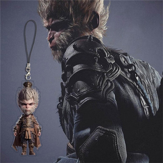 Phone Charm Phone Wrist Strap with Wukong Ornament Sheet for Keychain, Backpack - Style A
