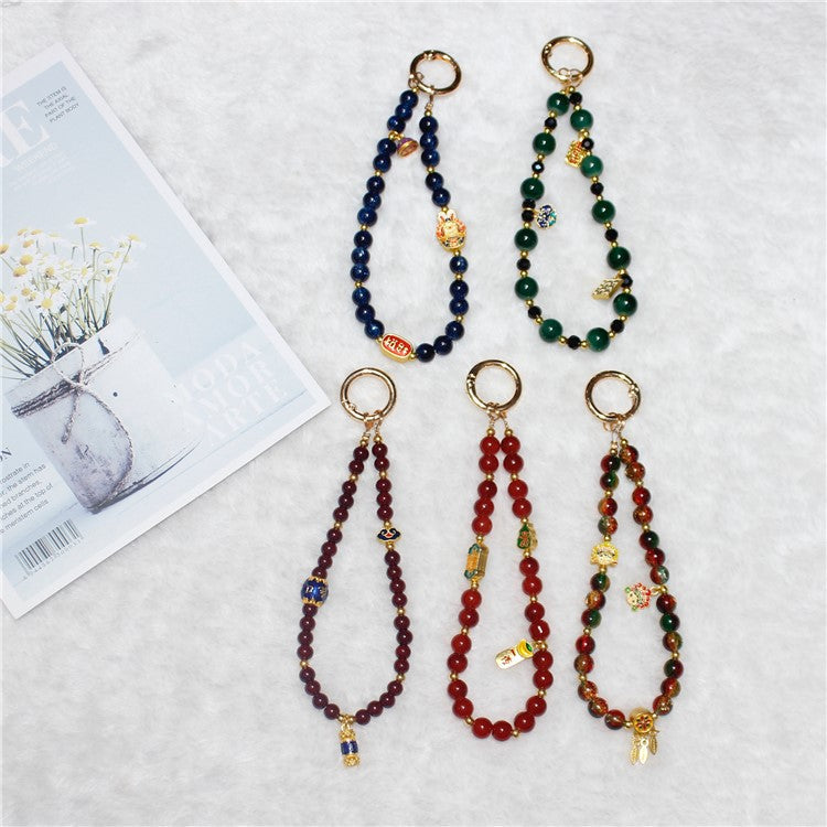 Cell Phone Lanyard 26cm Auspicious Bead Phone Chain Wrist Strap - Type A