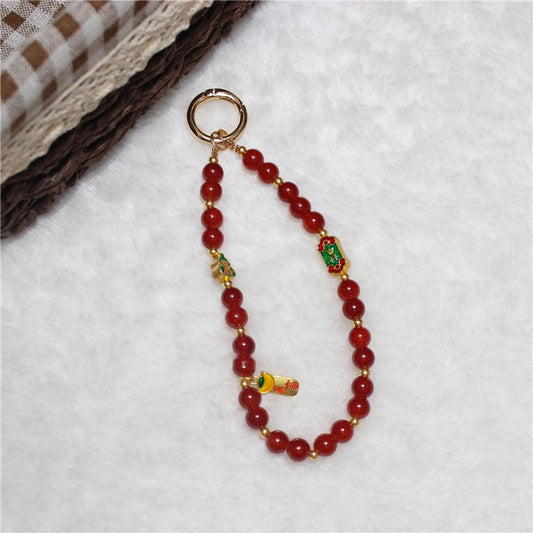 Cell Phone Lanyard 26cm Auspicious Bead Phone Chain Wrist Strap - Type B