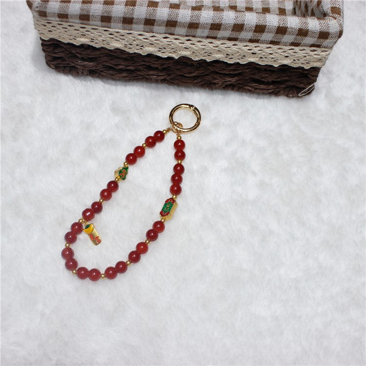 Cell Phone Lanyard 26cm Auspicious Bead Phone Chain Wrist Strap - Type B