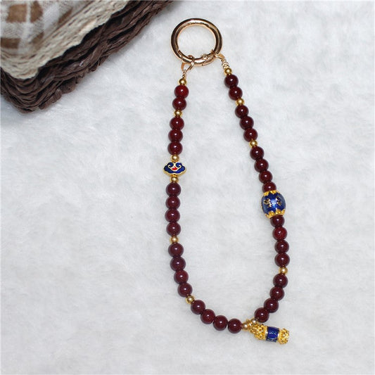 Cell Phone Lanyard 26cm Auspicious Bead Phone Chain Wrist Strap - Type C