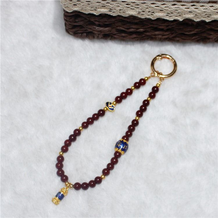 Cell Phone Lanyard 26cm Auspicious Bead Phone Chain Wrist Strap - Type C