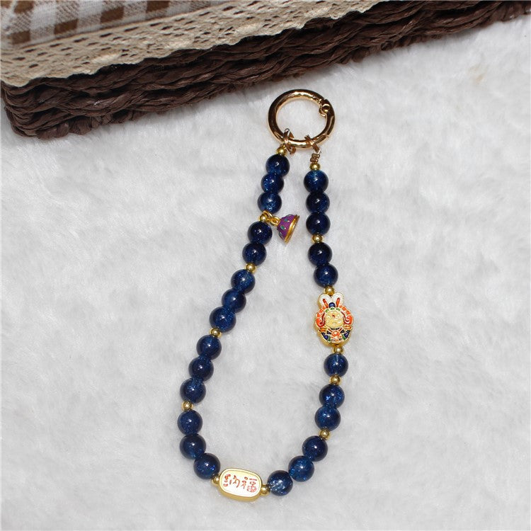 Cell Phone Lanyard 26cm Auspicious Bead Phone Chain Wrist Strap - Type D
