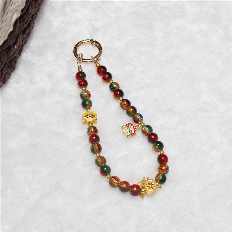 Cell Phone Lanyard 26cm Auspicious Bead Phone Chain Wrist Strap - Type E