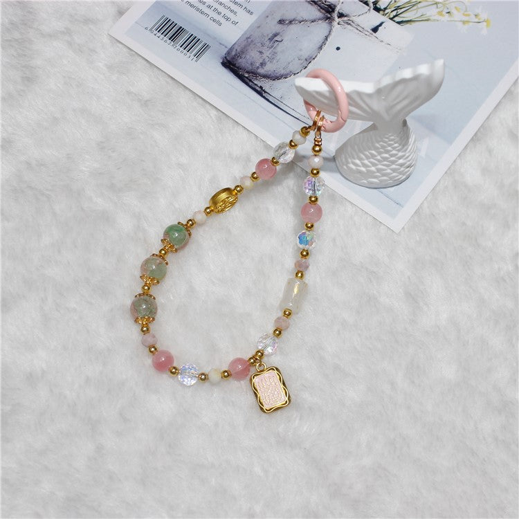 Cell Phone Lanyard 26cm Auspicious Bead Phone Chain Wrist Strap - Type F