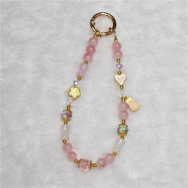 Cell Phone Lanyard 26cm Auspicious Bead Phone Chain Wrist Strap - Type J