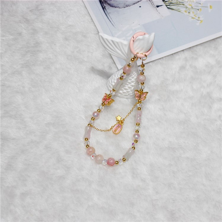 Cell Phone Lanyard 26cm Auspicious Bead Phone Chain Wrist Strap - Type M