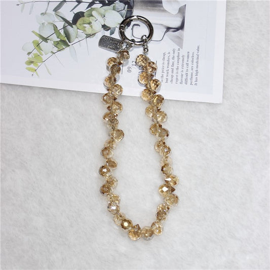 Cell Phone Lanyard 26cm Colorful Crystal Charm Phone Chain Wrist Strap - Type B