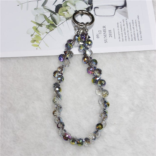 Cell Phone Lanyard 26cm Colorful Crystal Charm Phone Chain Wrist Strap - Type F