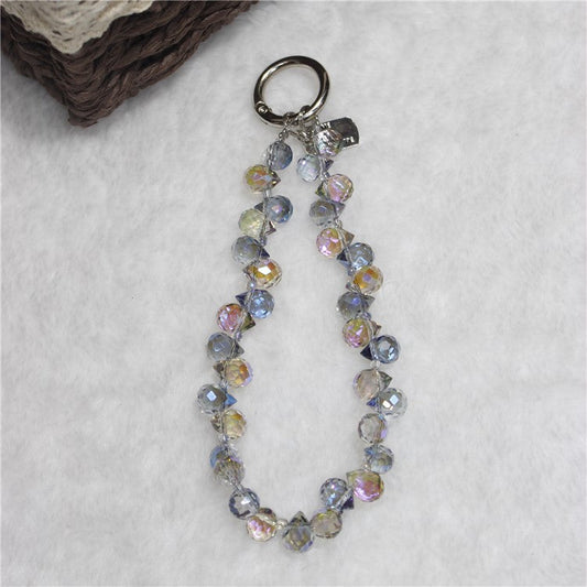 Cell Phone Lanyard 26cm Colorful Crystal Charm Phone Chain Wrist Strap - Type I