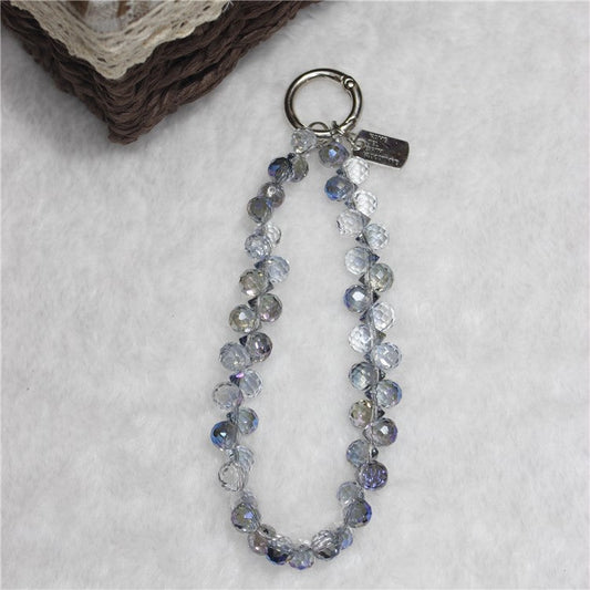 Cell Phone Lanyard 26cm Colorful Crystal Charm Phone Chain Wrist Strap - Type J