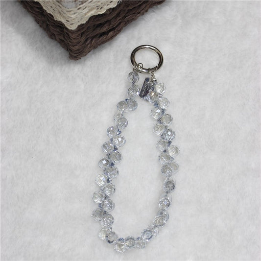 Cell Phone Lanyard 26cm Colorful Crystal Charm Phone Chain Wrist Strap - Type K
