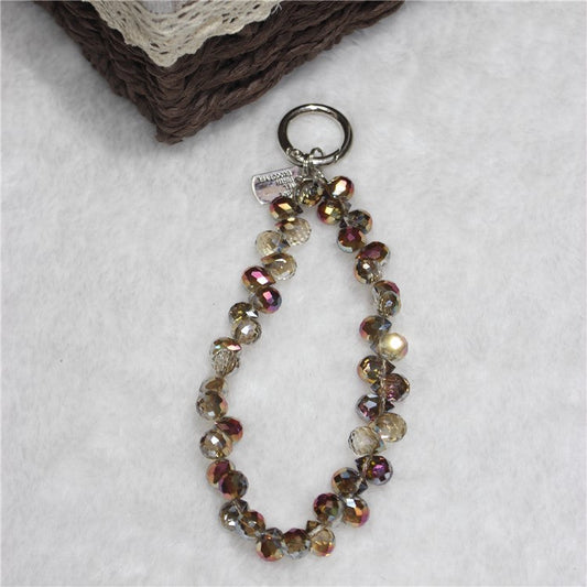 Cell Phone Lanyard 26cm Colorful Crystal Charm Phone Chain Wrist Strap - Type L