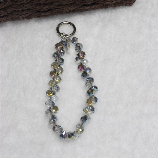 Cell Phone Lanyard 26cm Colorful Crystal Charm Phone Chain Wrist Strap - Type M