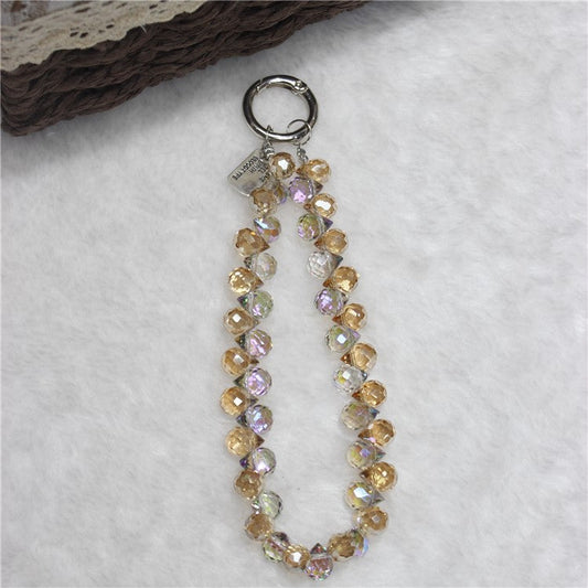 Cell Phone Lanyard 26cm Colorful Crystal Charm Phone Chain Wrist Strap - Type N
