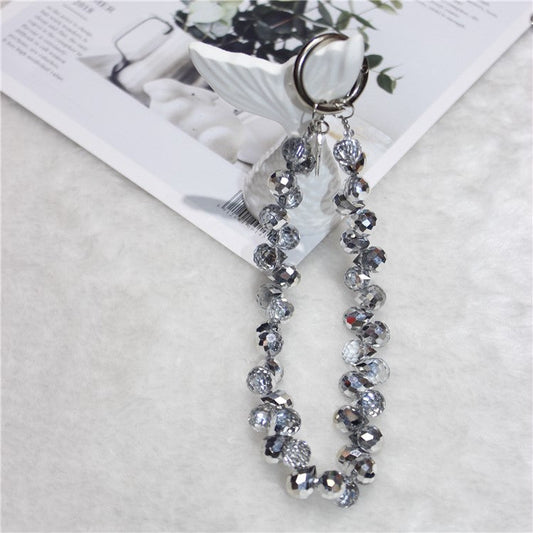 Cell Phone Lanyard 26cm Colorful Crystal Charm Phone Chain Wrist Strap - Type P