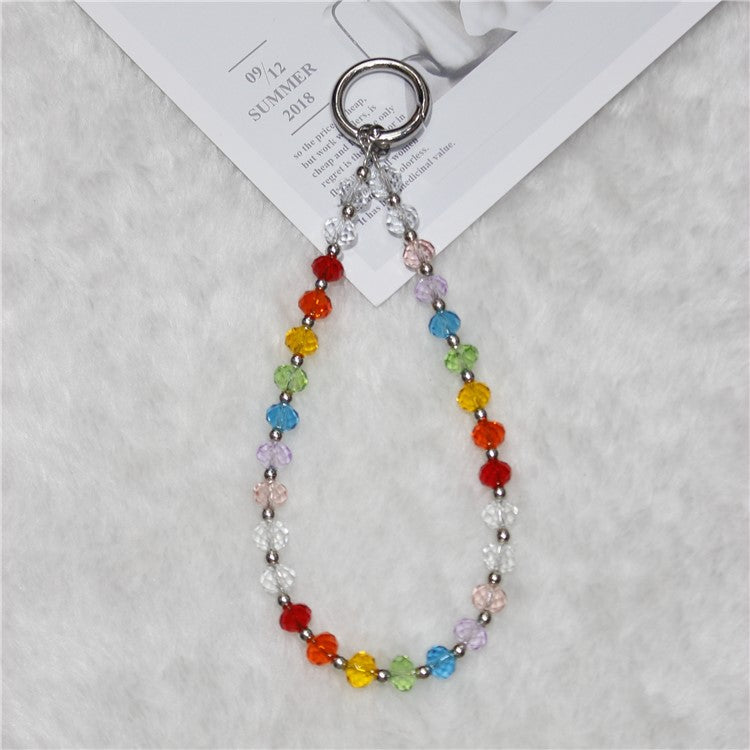 Cell Phone Lanyard 26cm Colored Beads Phone Chain Wrist Strap - Without Bow