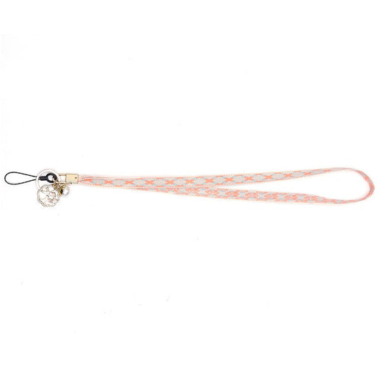 80cm Cell Phone Lanyard Flower Pendant Crossbody Phone Lanyard Phone Hand Wrist Strap Neck Lanyard Shoulder Strap - Pink