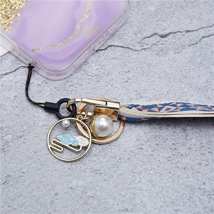 Totem Series Phone Lanyard 80cm Crossbody Neck Strap Vintage Pendant Universal Mobile Phone Lanyard - Pink