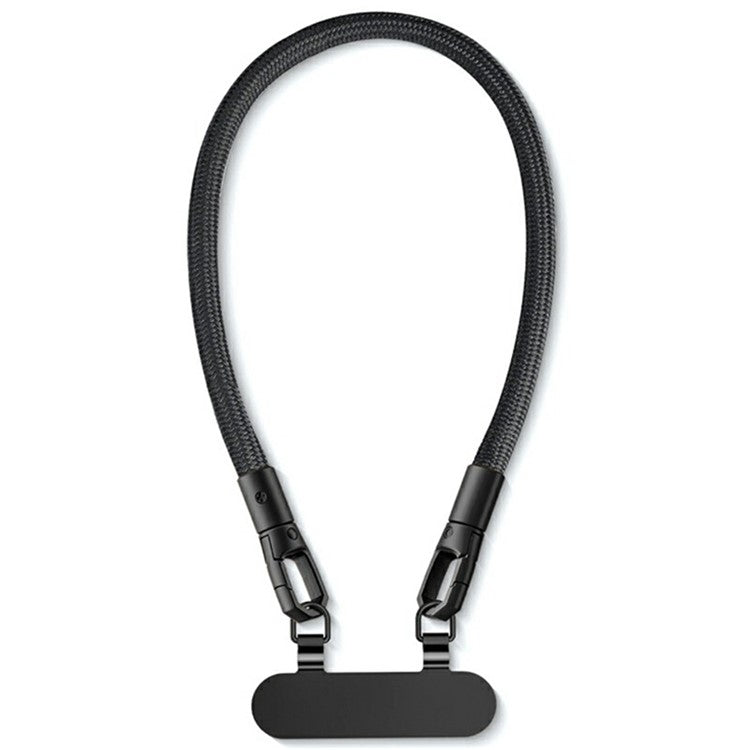30cm Double Buckle Wrist Strap with Tether Tab, Anti-Loss Drop Protection Cell Phone Lanyard - Black