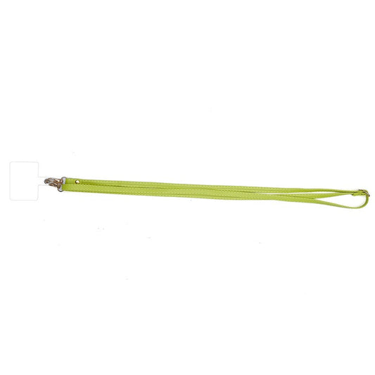 Universal Cell Phone Lanyard Adjustable PU Leather Neck Lanyard Crossbody Neck Strap Wrist Strap with Transparent Pad - Green