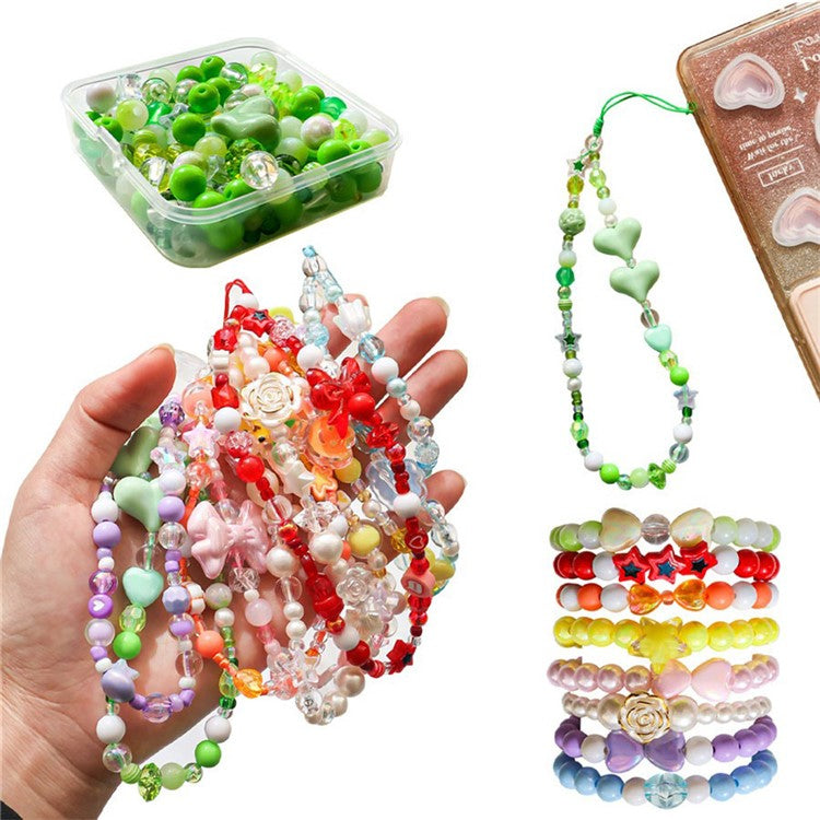 DIY Phone Charm Set 6 Color Cell Phone Lanyard Wrist Bracelets Assembly Accessories