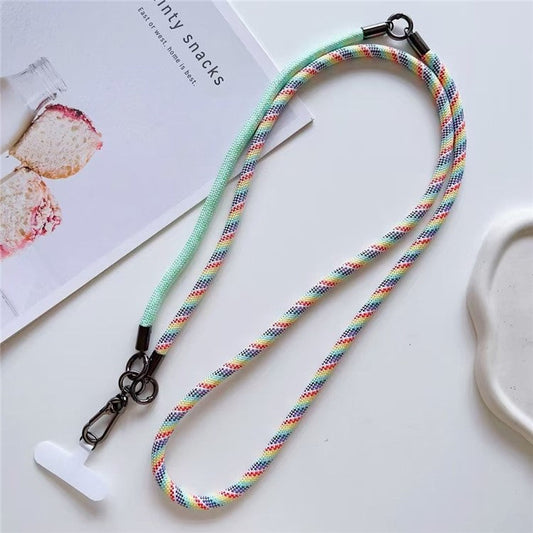 150cm 2 in 1 Long Short Lanyard Phone Crossbody Strap with Tether Tab, Diameter: 8mm - Style N