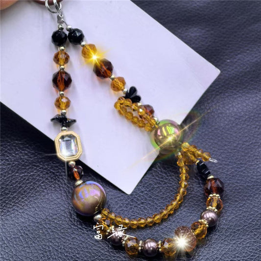 Colorful Beaded Phone Lanyard 26cm Short Phone Wristlet Strap Mobile Accessory - Style A