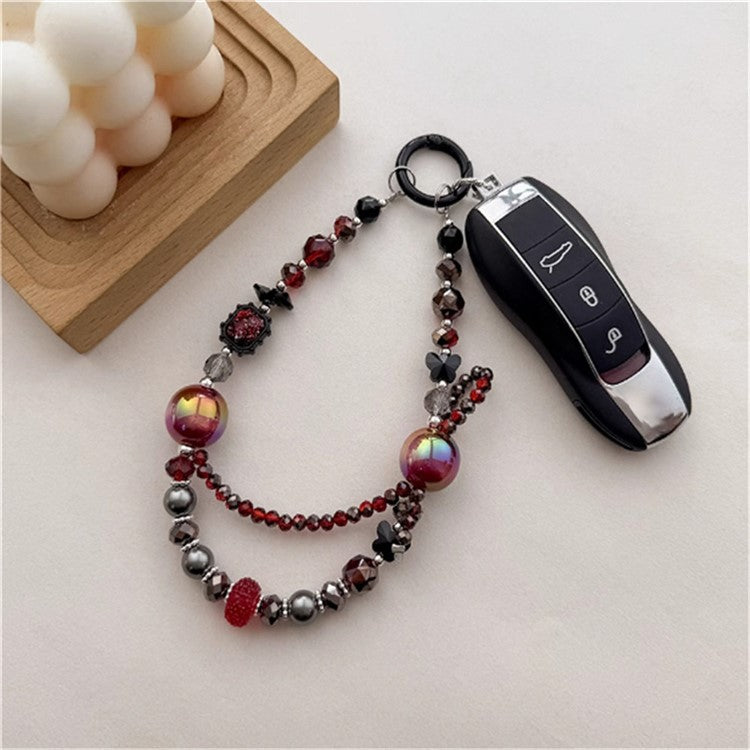 Colorful Beaded Phone Lanyard 26cm Short Phone Wristlet Strap Mobile Accessory - Style B