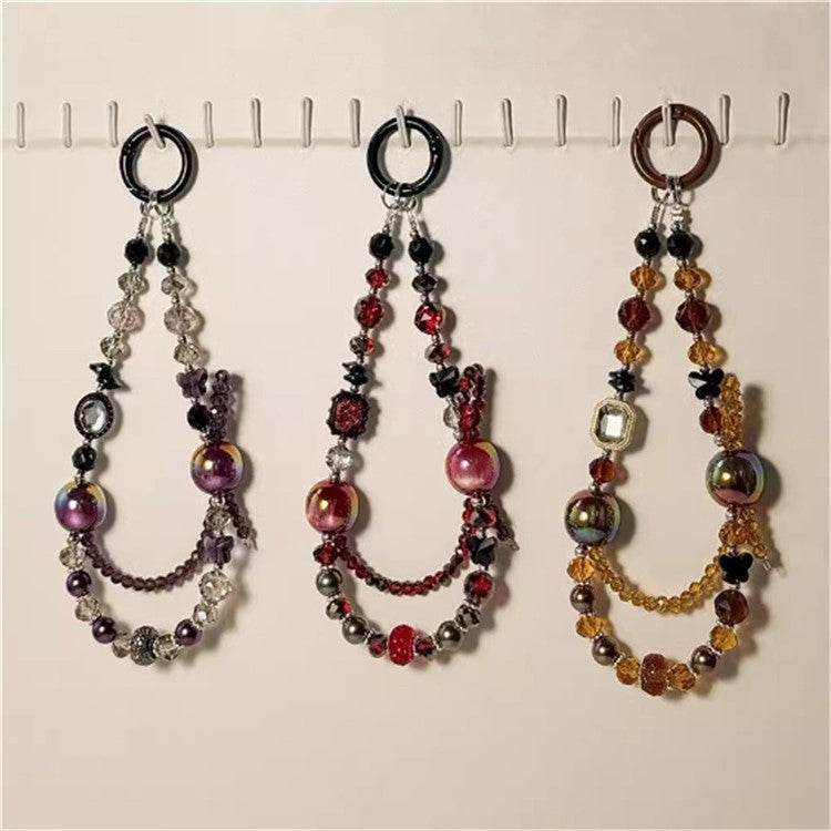 Colorful Beaded Phone Lanyard 26cm Short Phone Wristlet Strap Mobile Accessory - Style B