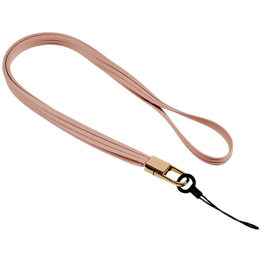 45cm Leather Neck Strap for Name Tag / Keys Universal Cell Phone Case Hanging Neck Lanyard - Pink